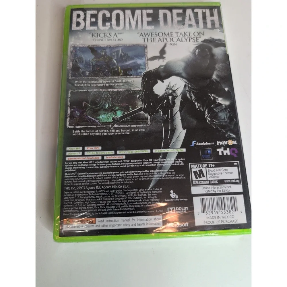 Darksiders I And II Lot Microsoft Xbox 360 Video Game Kidcore Gamecore Sealed